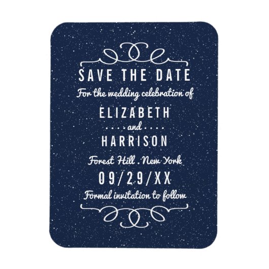 星空の夜の結婚式は日付を除く マグネット (縦)
