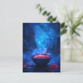 星空の夜の美味しい麺 ポストカード (スタンド正面)