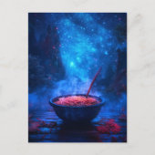 星空の夜の美味しい麺 ポストカード (正面)