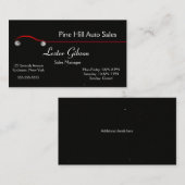 星空の夜の背景に対する編集可能な赤い車 名刺 (正面/裏面)