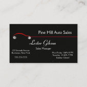 星空の夜の背景に対する編集可能な赤い車 名刺 (正面)