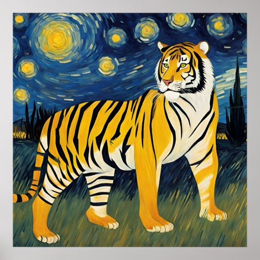 星空の夜の虎 ポスター (正面)