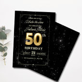 星空の夜の誕生日招待状、50歳の誕生日 招待状