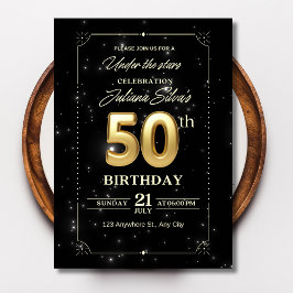 星空の夜の誕生日招待状、50歳の誕生日 招待状