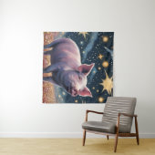 星空の夜の豚 タペストリー (インサイチュ(横))