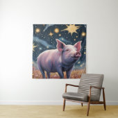 星空の夜の豚 タペストリー (インサイチュ)