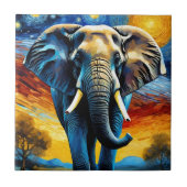 星空の夜の象 タイル (正面)