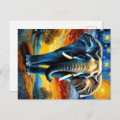 星空の夜の象 ポストカード (正面/裏面)