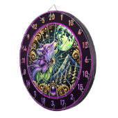 星空の夜の輝きの下で飼い慣らされていない狼 ダーツボード (正面右)