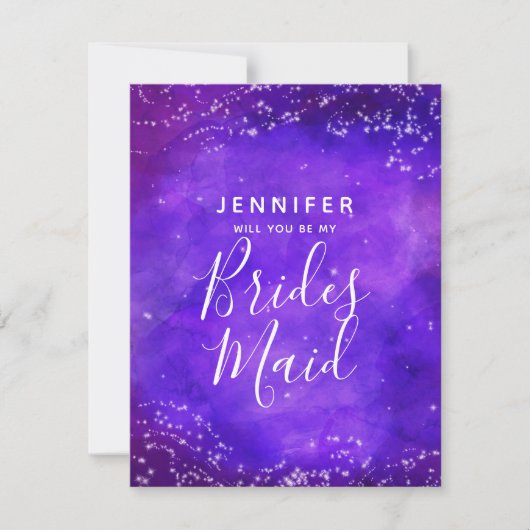 星空の夜の銀河系は私の花嫁になる 招待状 (正面)