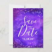 星空の夜の銀河系水の色の保存日付 マグネット招待状 (正面)