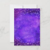 星空の夜の銀河系紫の水色の結婚式RSVP 出欠カード (裏面)