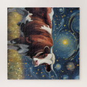 星空の夜の雄牛 ジグソーパズル (横)