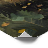 星空の夜の雄牛 ポスター (角)