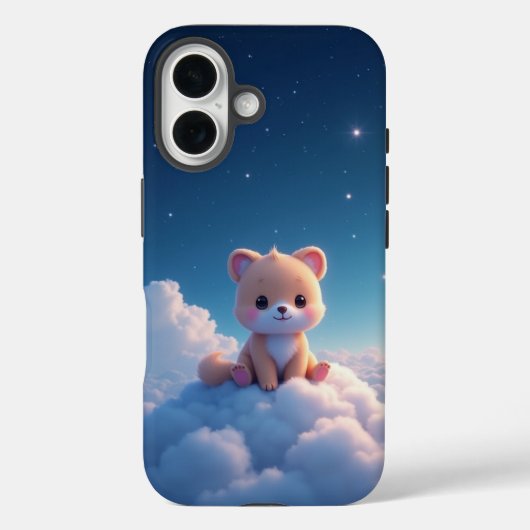 星空の夜の雲の子犬iPhoneケース Case-Mate iPhoneケース (裏面)