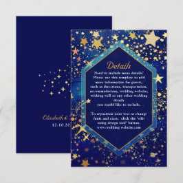 星空の夜の青結婚の詳細 エンクロージャーカード
