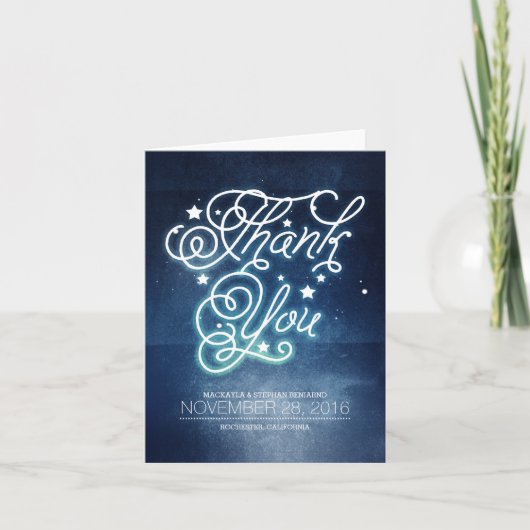 星空の夜の魔法のウェディング感謝祭 サンキューカード (正面)