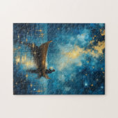 星空の夜の魚釣りボート ジグソーパズル (横)