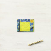 星空の夜の黄色のポスト ポストイット (デスク上)