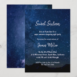 星空の夜のSweet sixteen少年の夜の招待 招待状