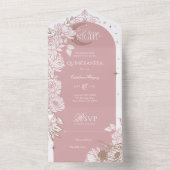 星空の夜キンセアニェラフローラ天月 オールインワン招待状 (内側)