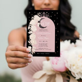 星空の夜キンセアニェラフローラ天月 箔招待状