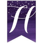 星空の夜ハッピーニューイヤー濃い紫色の青 バンティングフラッグ (第2の旗)