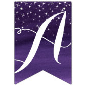 星空の夜ハッピーニューイヤー濃い紫色の青 バンティングフラッグ (第3の旗)