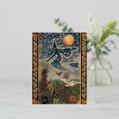 星空の夜ハロウィンホイルポストカード 箔シーズンポストカード (立ち正面)