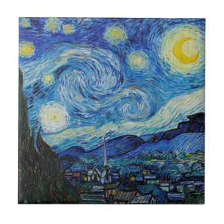 星空の夜ビンセント・ヴァン・ゴッホ陶磁器タイル タイル