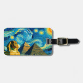 星空の夜ピラミッドSphinxエジプト ラゲッジタグ (正面横)