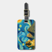 星空の夜ピラミッドSphinxエジプト ラゲッジタグ (正面縦)