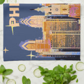 星空の夜フィラデルフィア、パーソナライズ キッチンタオル (折り畳み)