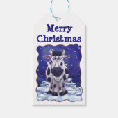 星空の夜フェスティバル牛ギフトラベル ギフトタグ (正面)