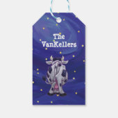 星空の夜フェスティバル牛ギフトラベル ギフトタグ (裏面)