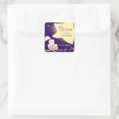 星空の夜フクロウ赤ちゃんシャワー スクエアシール (バッグ)