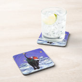 星空の夜ブラックキャットクリスマス コースター (右側)