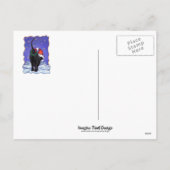 星空の夜ブラックキャットクリスマス シーズンポストカード (裏面)