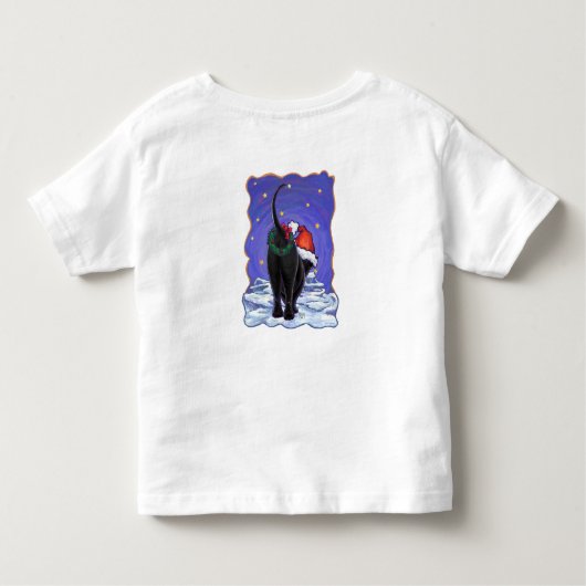 星空の夜ブラックキャットクリスマス トドラーTシャツ (裏面)