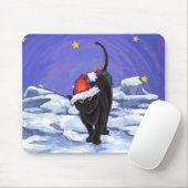 星空の夜ブラックキャットクリスマス マウスパッド (マウス)