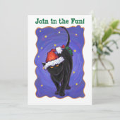 星空の夜ブラックキャットクリスマス 招待状 (スタンド正面)