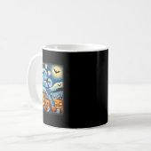 星空の夜ブルージェイHalloween コーヒーマグカップ (正面左)
