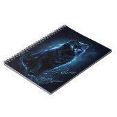 星空の夜ブルーブラックキャットスプラッシュアート ノートブック (左側)