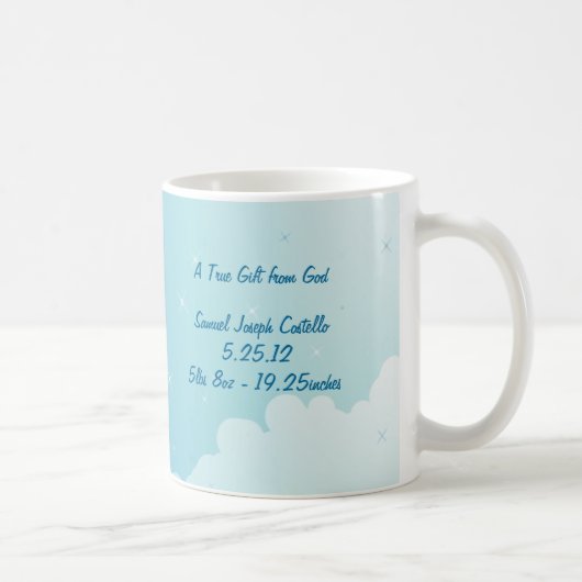 星空の夜ベビーフォトコラージュマグ コーヒーマグカップ (右)