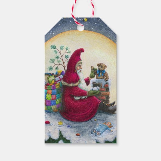 星空の夜ベルニックルクリスマスギフトタグ ギフトタグ (正面)