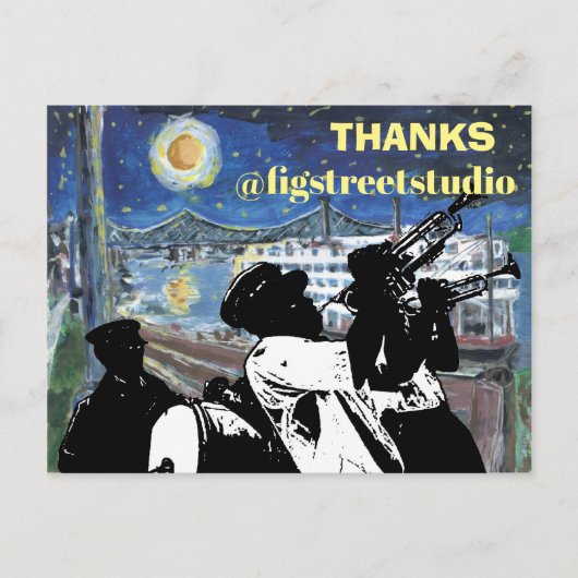 星空の夜ミシシッピー女王、追加文字 ポストカード (正面)