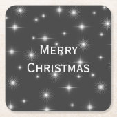 星空の夜メリークリスマス スクエアペーパーコースター (正面)