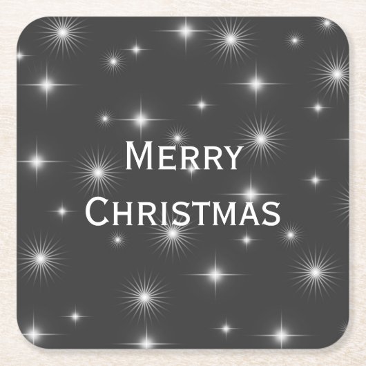 星空の夜メリークリスマス スクエアペーパーコースター (正面)