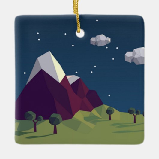 星空の夜写真 セラミックオーナメント (正面)