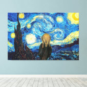 星空の夜叫び。 キャンバスプリント (インサイチュ (ウッドフロア))